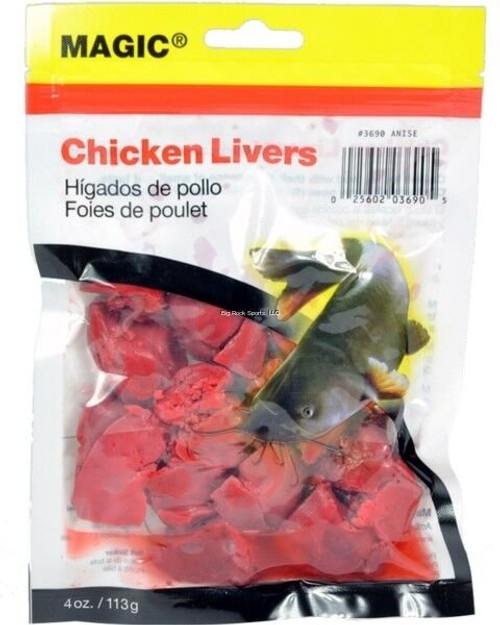 Magic Bait Preserved Chickens Liver in Convenient Recloseable Pouch 4 oz. 3690