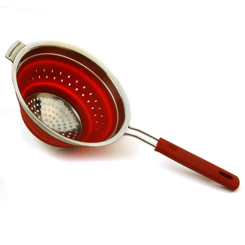 Norpro Knockdown Red Silicone 44 Ounce Collapsible Strainer