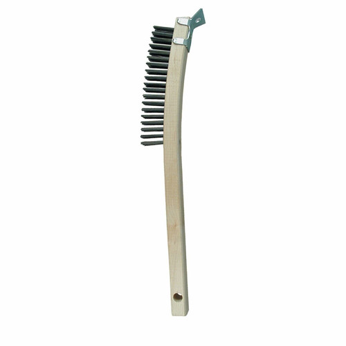 Redtree Industries 17012 Long Curved Handle Steel Wire Scratch Brush with Scr...