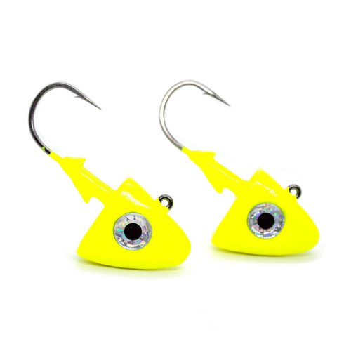 Got-Cha WCSH3-CH Swim Bait Head w/Mustad Hook, 3 oz, Chartreuse (2-Pack)