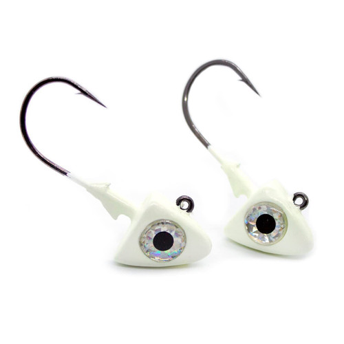 Got-Cha WCSH3-GW Swim Bait Head w/Mustad Hook, 3 oz, Glow (2-Pack)