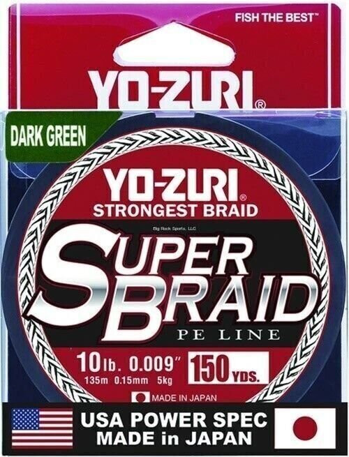 Yo-Zuri Superbraid 150 yd Floating Braid, Dark Green, 10 lb