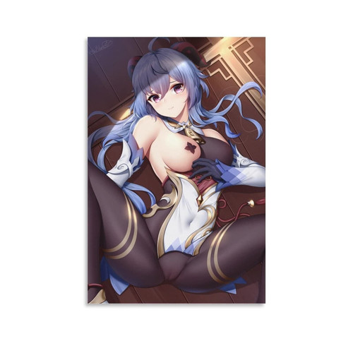 Ganyu Genshin Impact Anime Game Stockings Sexy Canvas Poster Bedroom Decor...
