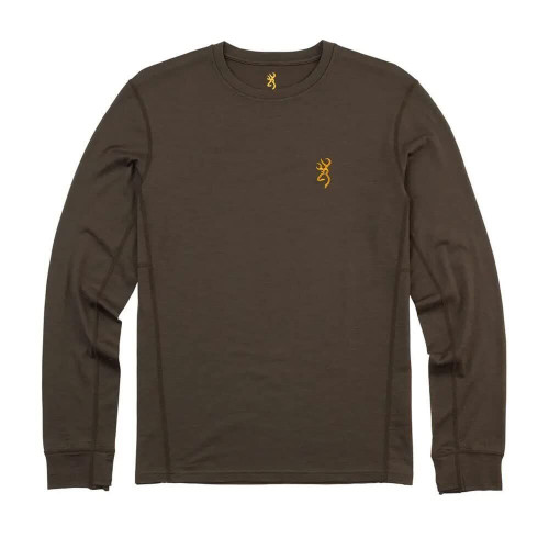 Browning 3010949804: Shirt, Merino, Ls, Crew, Major Brown, XL