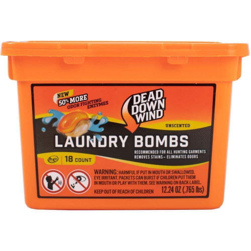 Dead Down Wind Laundry Bombs – Unscented, 18 Count, Odor Elimination for Hunting