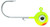 VMC Neon Moon Eye Jig 1/16 Chartreuse Lime Green