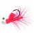 Hawken AJH18083 Aerojig Hackle Jig 1/8 oz Pearl White & Cerise