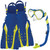 Body Glove Aquatic Cove Mask Snorkel and Fins Set, Large/X-Large, Blue/Citrus