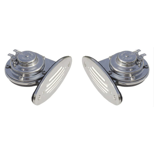 Schmitt & Ongaro Marine Products 7279757 Ongaro Mini Dual Drop-in Horn W/ss Grills High & Low Pitch
