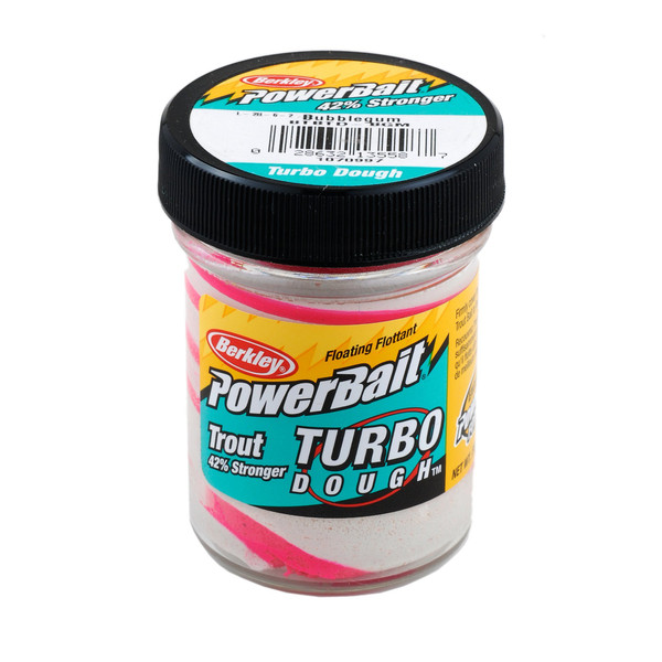 Berkley PowerBait Turbo Dough Trout Bait, Bubblegum, Fishing Dough Bait, Scent Dispersion Technology, Irresistible Scent and Flavor, Moldable and Easy to Use