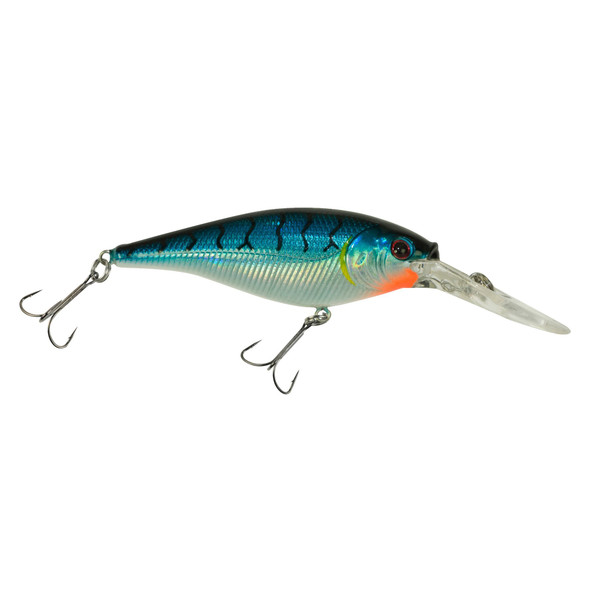 Berkley Flicker Shad Fishing Lure, Blue Tiger, 3/16 oz, 2in | 5cm Crankbaits, Size, Profile and Dive Depth Imitates Real Shad, Equipped with Fusion19 Hook