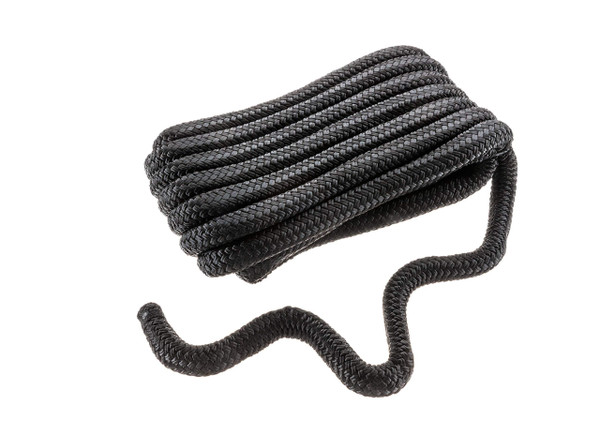 Seachoice Double-Braid Nylon Dock Line w/Eye Splice, Pre-Shrunk, Heat Stabilized, 3/4 in. X 25 Ft., Black