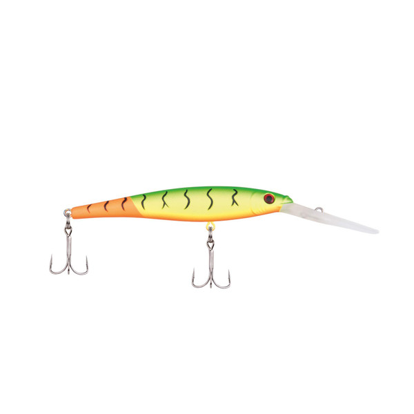 Berkley Flicker Minnow Fishing Lure, Firetail MF Hot Firetiger, 3/16 oz, 1 7/8in | 5cm Crankbaits, Realistic Minnow Profile, Sharp Dive Curve Gets to Fish Quickly, Equipped with Fusion19 Hook