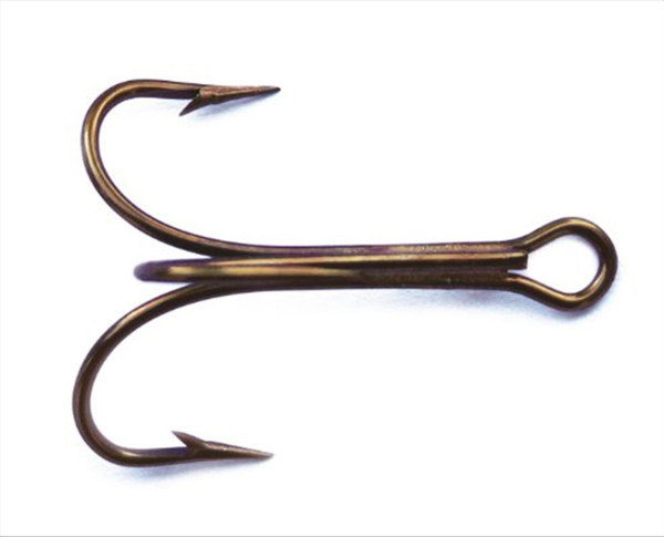 Mustad 3551 Classic Treble Standard Strength Fishing Hooks | Tackle for Fishing Equipment | Comes in Bronz, Nickle, Gold, Blonde Red, [Size 4, Pack of 25], Bronze