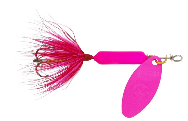 Yakima Bait Wordens 208-PKFL-P Rooster Tail in-Line Spinner, 2 1/4", 1/8 oz, Pink Fluorescent
