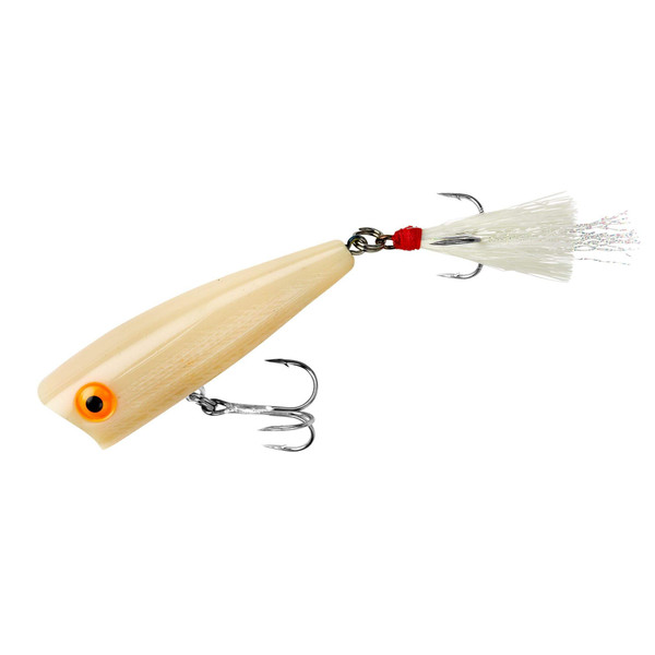 Rebel Lures Pop-R Topwater Popper Fishing Lure, Bone, Pop-R (1/4 oz)