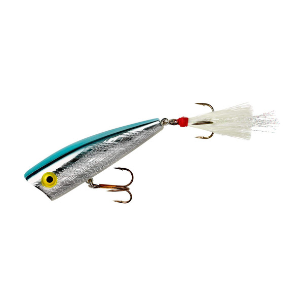 Rebel Lures Pop-R Topwater Popper Fishing Lure, Silver/Blue, Magnum Pop-R (1/2 oz), 3"