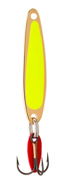 Bay De Noc 4FYG 1-3/4-Inch Swedish Pimple Jig, 1/4-Ounce, Fluorescent Yellow/Gold