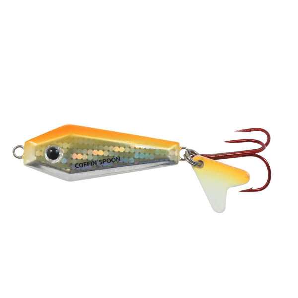 Northland Tackle Buck-Shot Coffin Ice Fishing Spoon, Super Glo Chub, 3/16 Oz, 1/Cd