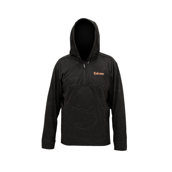 Eskimo Men's Standard Topographic Hoodie, Topo Black, Large