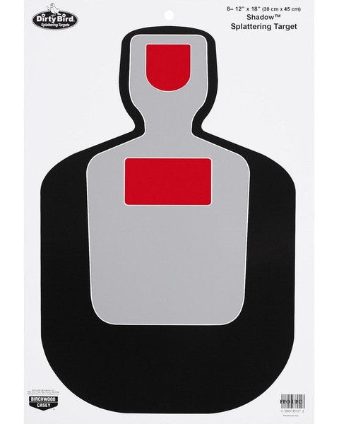 Birchwood Casey Non-Adhesive Dirty Bird 12"x18" Splattering Targets Practice Shooting for Indoor and Outdoor Use, BC-19 Silhouette - 100 Targets