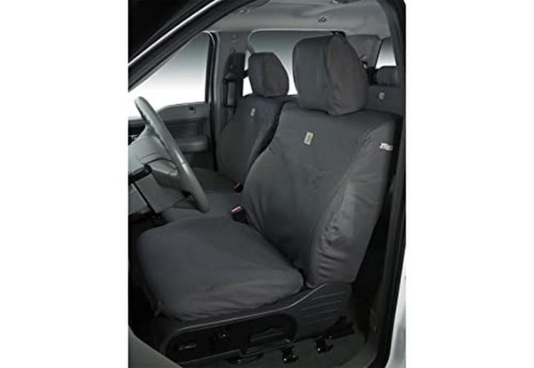 Covercraft Carhartt SeatSaver Custom Seat Covers | SSC2544CAGY | 1st Row Bucket Seats | for 2019-2021 Ram 2500/3500 | Gravel