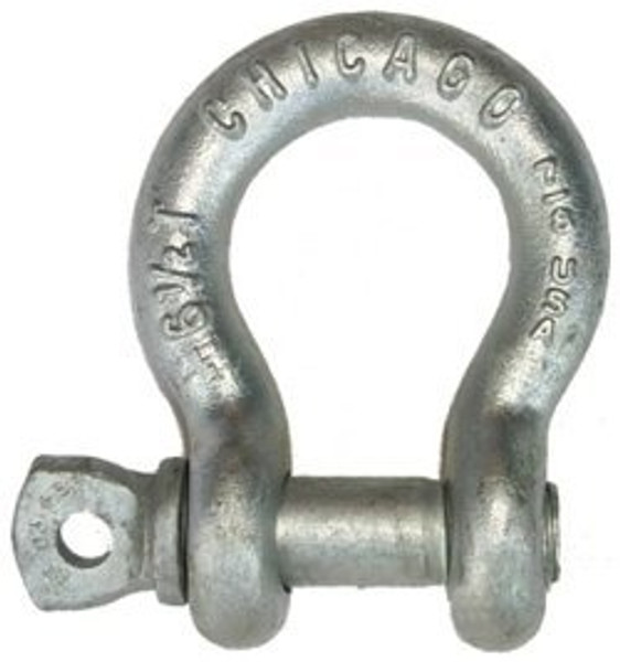 Chicago Hardware 20145 2 Carbon Screw Pin Anchor Shackle, Galvanized, 13,000 lb. Working Load Limit, 7/8" Diameter