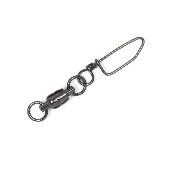 Billfisher BBSS10-1-Pack Ball Bearing Snap Swivels, Black, 2-Ring, 450-Pound