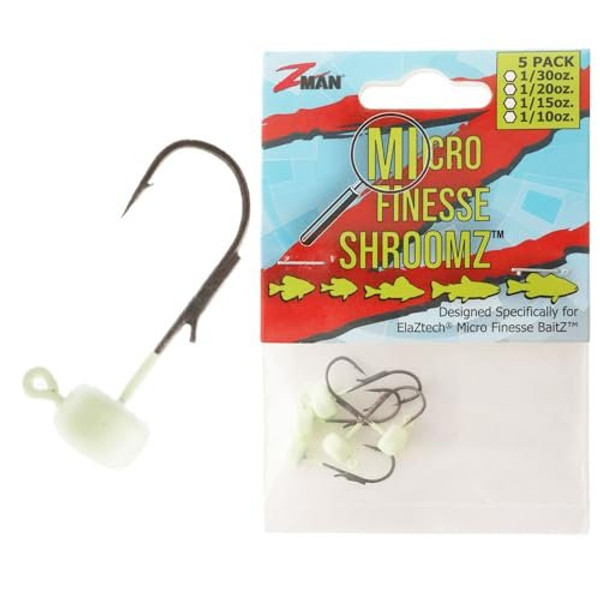 Z-MAN MFH130-03PK5 Micro Finesse Shroomz 1/30 Oz Glow 5 Pack