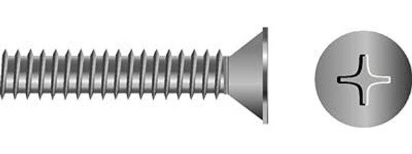 SEACHOICE Phillips Machine Screw (Size: 1/4-20 x 4-1/2", Option: Bag of 10)