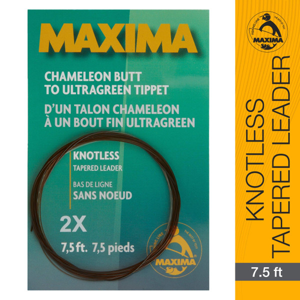 Maxima Knotless Tapered Leader 2X 7.5 ft Clear