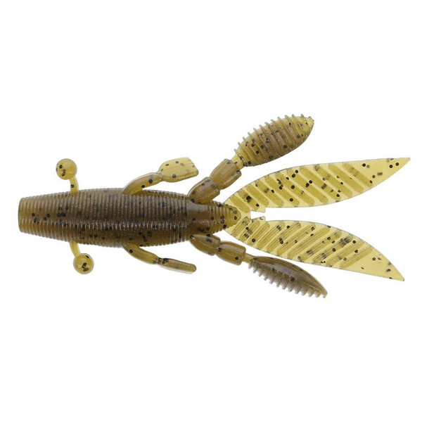 4.5" FLAPPIN' HOG Green Pumpkin W/Large Black Flake (5 Pack)
