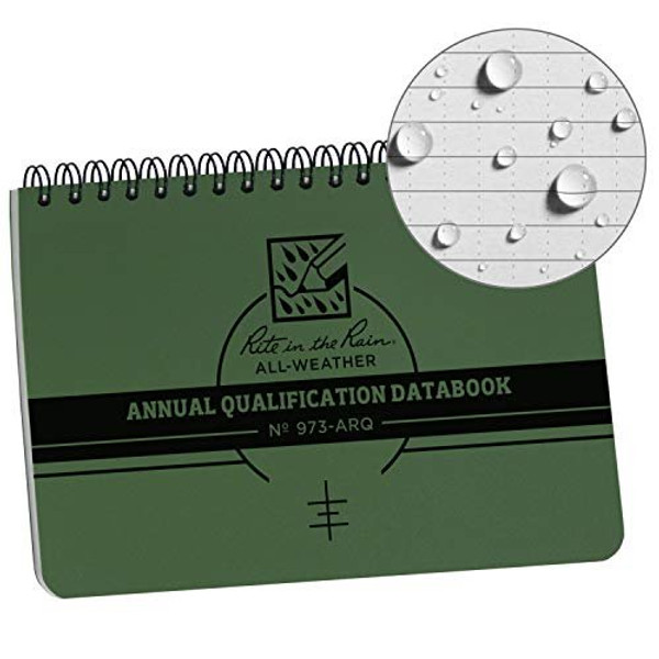 Rite in the Rain Weatherproof Marine Qualification Reference Book, 7" x 4.625", Green Cover (No. 973-ARQ)