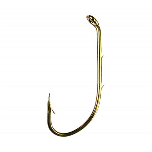 Eagle Claw 181F-4 Baitholder Down Eye 2 Slices Offset Fishing Hook, 50 Piece (Bronze) (181FH-4)