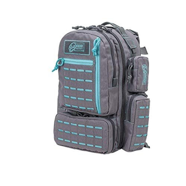 VooDoo Tactical 15-0058161000 Mini Tobago Pack With Die Cut Molle Gray With Teal