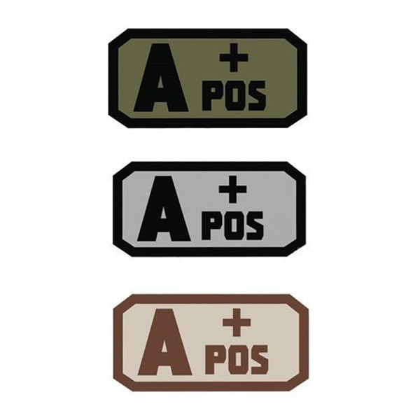 VooDoo Tactical 07-0991014000 Blood Type Rubber Patch (A+ Positive), Gray