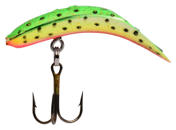 Yakima Bait Flatfish F-4 High Action Plug, 1 1/2-Inch, Glitter Watermelon