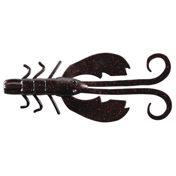 Berkley PowerBait Crazy Legs Chigger Craw,Black Red Fleck,4" (8 Count)