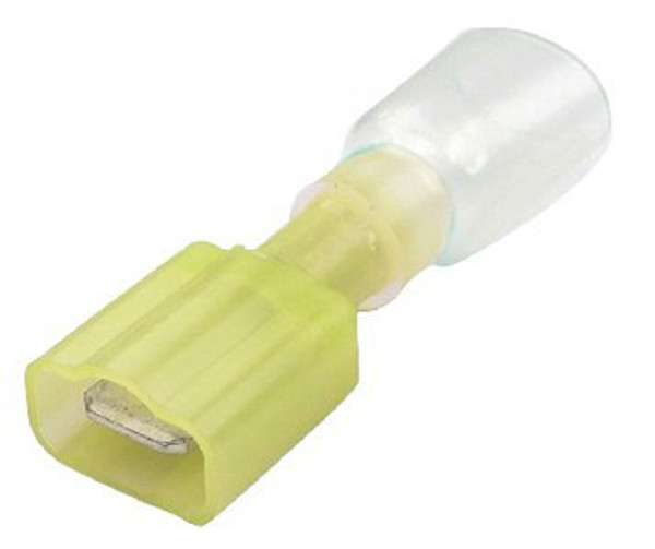 Fultyme RV Heat Shrink Insulated Quick Disconnect, 12-10 Ga. Male, Yellow, 25/Pk