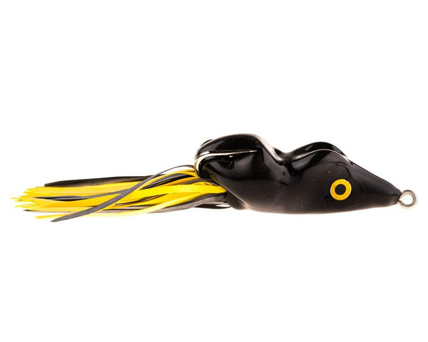 Scum Frog Bassrat Topwater Bass Fishing Hollow Body Lure with Weedless Hooks, Black