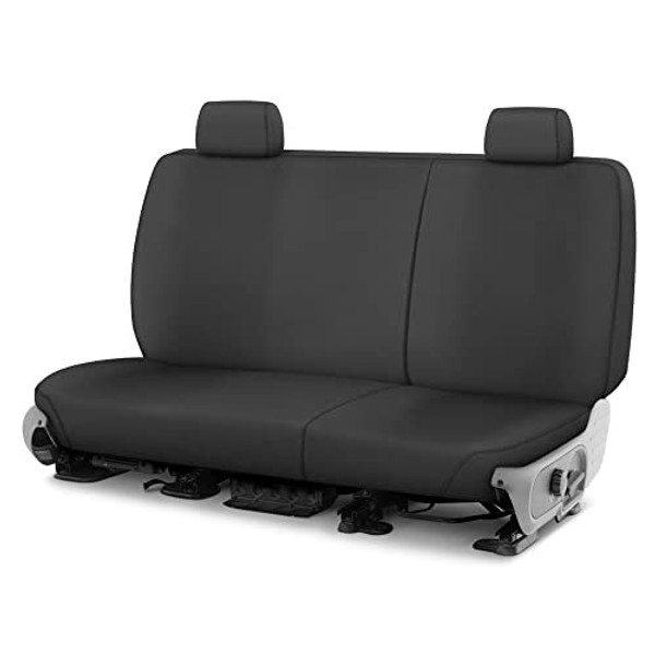 Covercraft SS3361PCCH Custom-Fit Front Bench SeatSaver Seat Covers - Polycotton Fabric, Charcoal Black