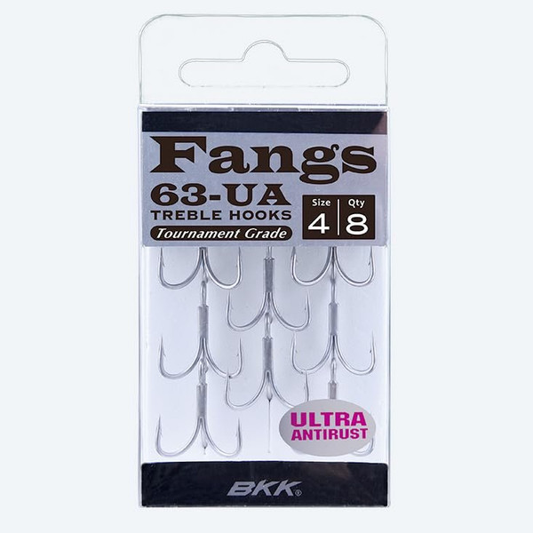 BKK FANGS-63 Treble Hook | #2 | 7-Pack | 3X | Saltwater Ultra-Antirust Coating | Needle Point | O’Shaughnessy bend