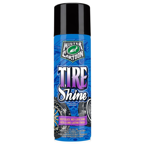 Turtle Wax X Mister Cartoon 54252 Tire Shine, Deep Black Like New Appearance, Water Resistant Formula, UV Protection, Perfect for Cars, Trucks, & SUVs, 14 oz