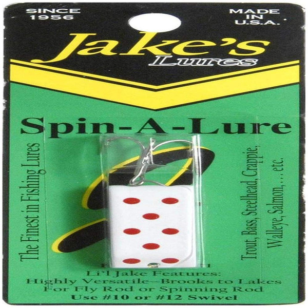 Jake'S Lures Spin Fishing Equipment, 1/4 oz, White with Red