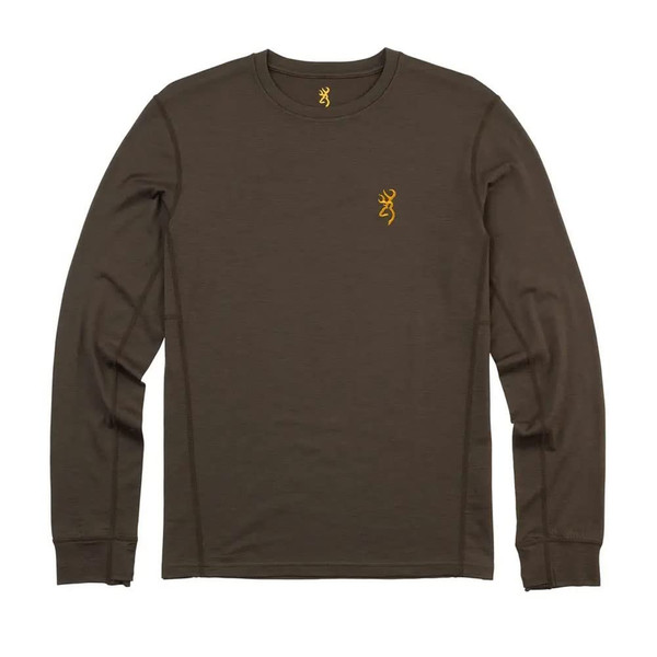 Browning 3010949801: Shirt, Merino, Ls, Crew, Major Brown, S