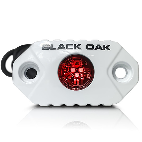 Black Oak Rock Accent Light - Red - White Housing