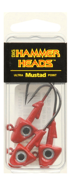 Big Hammer Jig Head with 4/0 Hook, Red, 1/2-Ounce