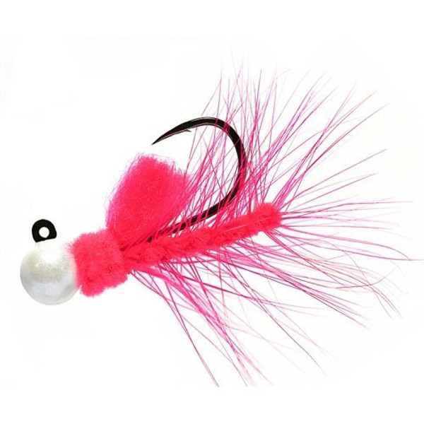 Hawken AJH18083 Aerojig Hackle Jig 1/8 oz Pearl White & Cerise