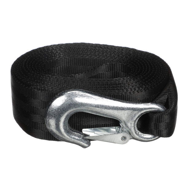 Attwood 11147-7 Trailer Winch Strap, Sewn-Loop End, 20 Feet Long, Rated for Winches Up to 2,000 Pounds, Forged Steel Snap Hook