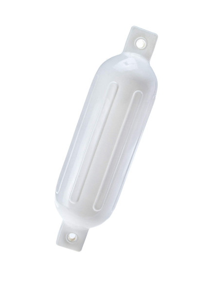 Seachoice Twin Eye Ribbed Boat Fender, White, 5-1/2 In. X 20 In.
